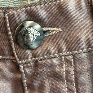 Versace Metallic Brown Trousers Pants